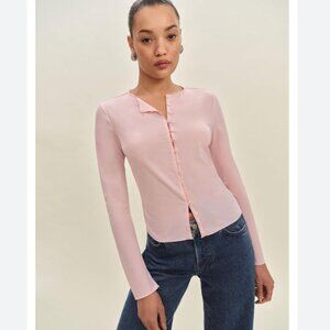 Reformation Val Knit Cardigan Pink -  Size Medium - NWOT